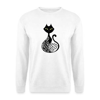 behind every strong woman is her cat - Unisex Pullover - Weiß - Vorne