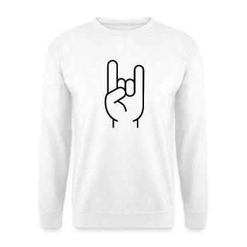 Rock Hand - Festival Pommesgabel Rock Musik Metal - Unisex Pullover - Weiß - Vorne