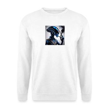 Blauer Droid Dampfer Vibe - Unisex Pullover - Weiß - Vorne