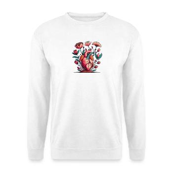 Floral Heart Anatomy Burst - Unisex Sweatshirt - white - Front