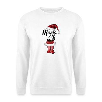 Mama Elf – Lustiges Weihnachtsdesign - Unisex Pullover - Weiß - Vorne