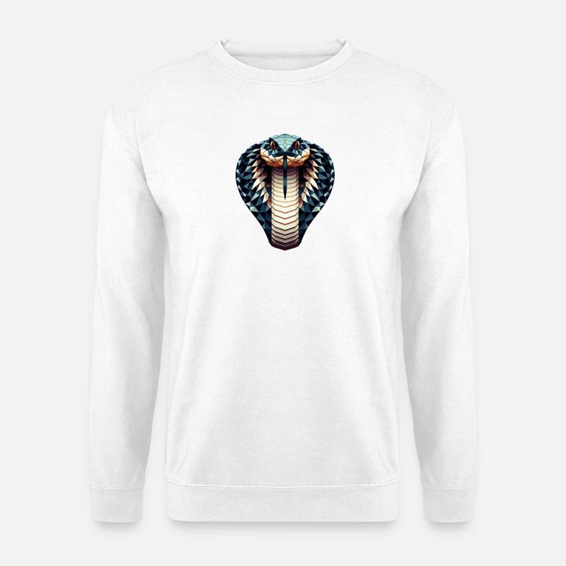 Un cobra royal dans le style polygonal - Sweat-shirt Unisexe - blanc