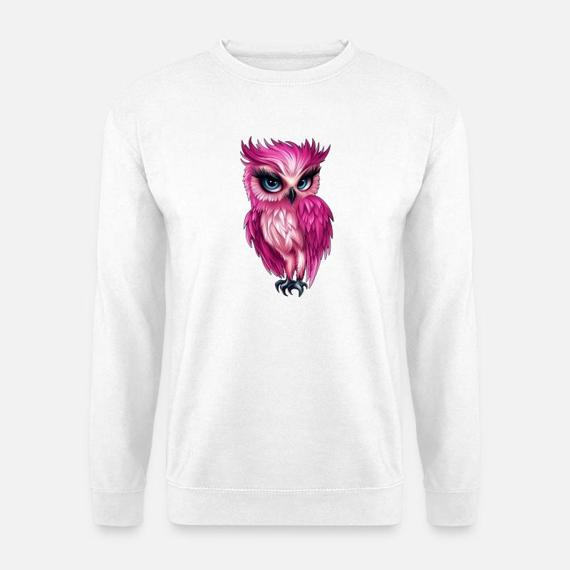 pink rosa Fantasy Eule :) - Unisex Pullover - Weiß