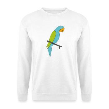 Illustration d'un perroquet coloré sur une branche - Sweat-shirt Unisexe - blanc - Devant