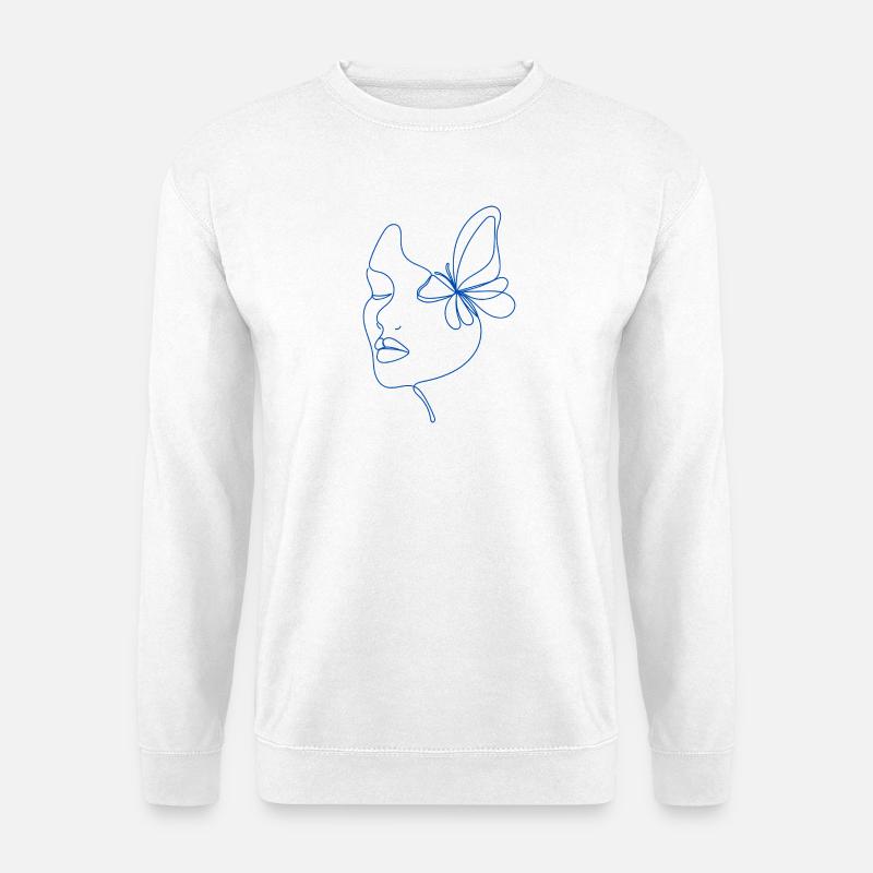 Butterfly_woman - Unisex Pullover - Weiß