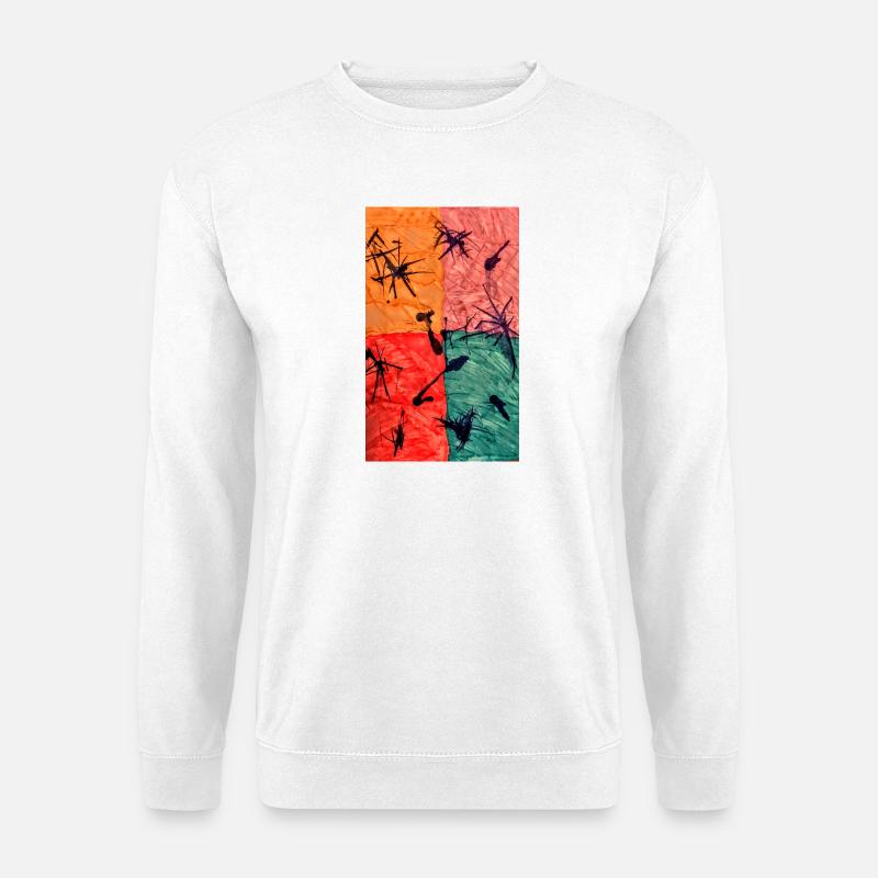 Abstraktes Farbenspiel mit Stachelmotiv - Unisex Pullover - Weiß