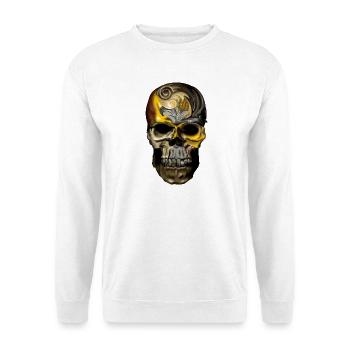 Ornement Crâne Filigrane D’or - Sweat-shirt Unisexe - blanc - Devant
