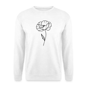 Poppy – Line Graphic, Flower Outlines - Unisex Sweatshirt - white - Front