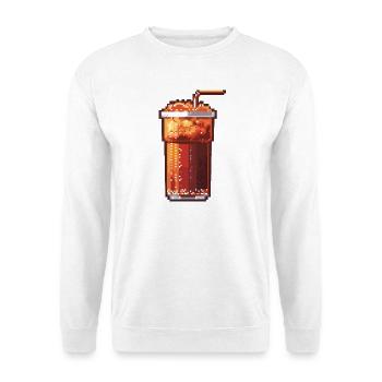 Pixel Cola Glas mit Eis - Unisex Sweatshirt - white - Front