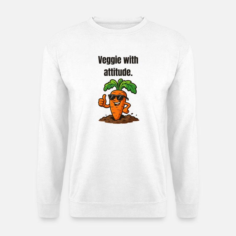 Karotte mit Attitüde veggie - Unisex Pullover - Weiß
