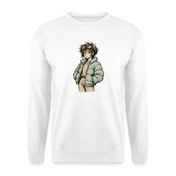 Patineuse indie en veste bouffante menthe - Sweat-shirt Unisexe - blanc - Devant