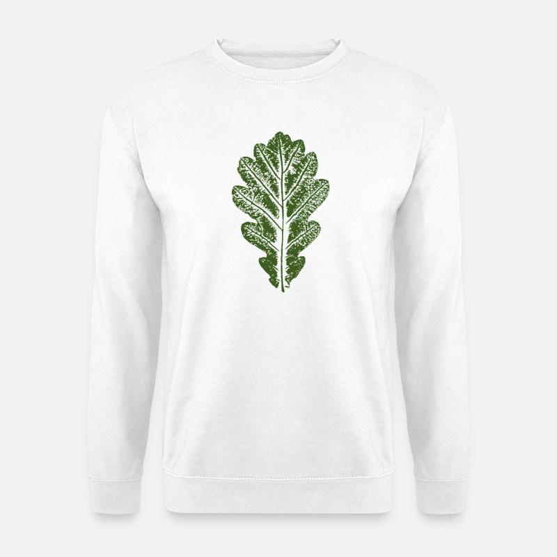 Eichenblatt / Blätter Design - Unisex Pullover - Weiß