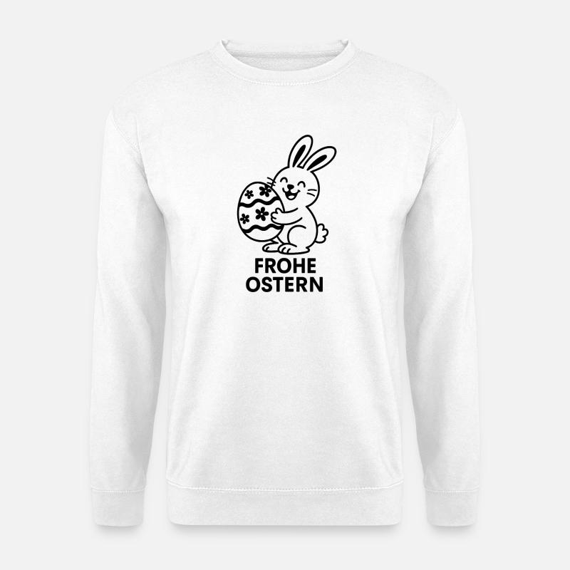 Happy Easter Bunny with Painted Egg - Unisex Sweatshirt - white