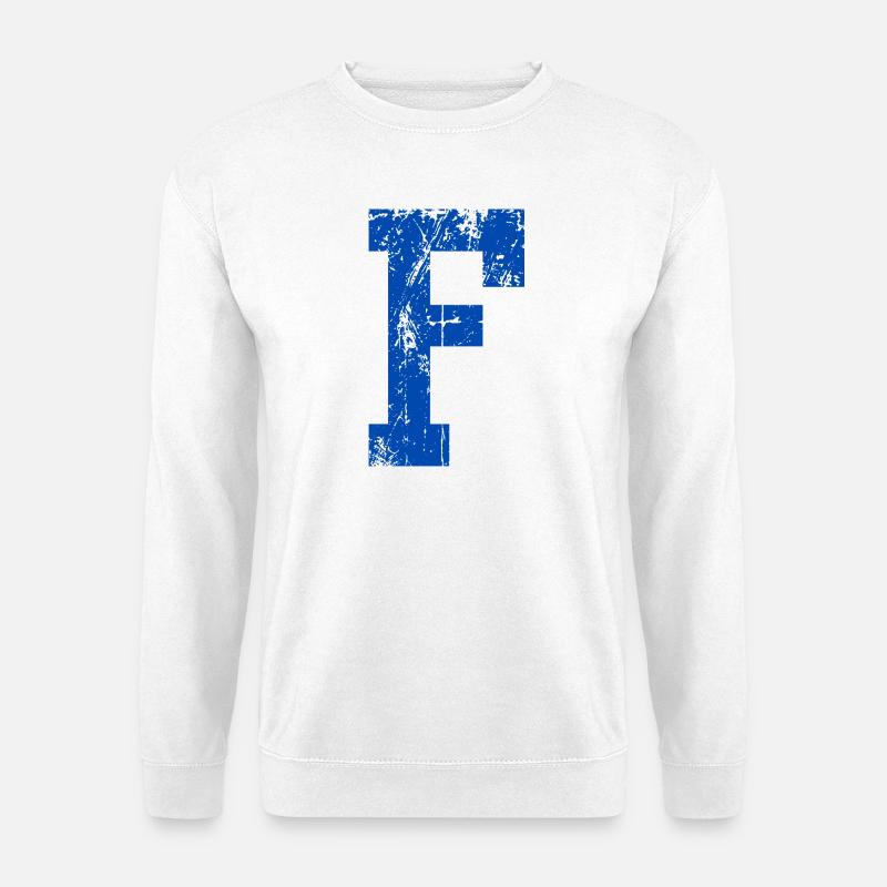 Buchstaben f Sport Retro - Unisex Pullover - Weiß