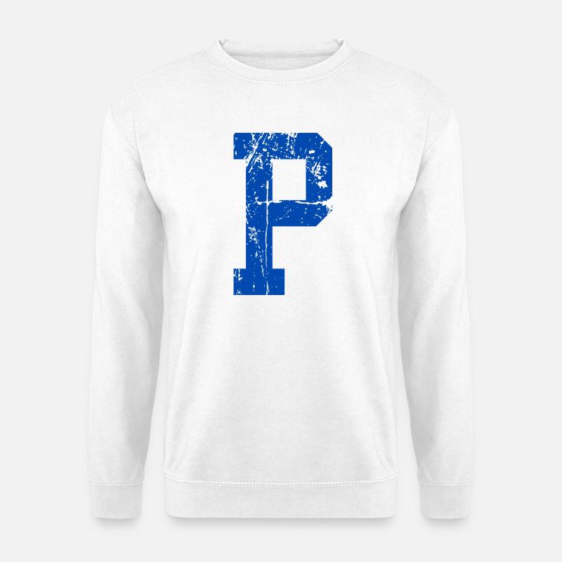 Buchstabe p Sport Retro - Unisex Pullover - Weiß