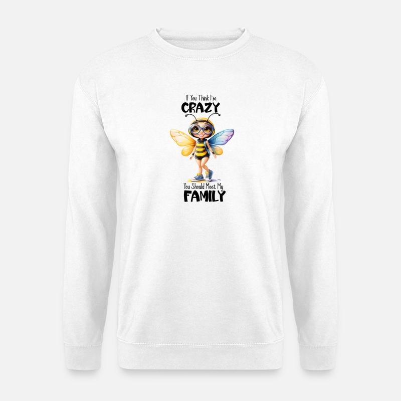 Regenbogenflügel-Bienenmädchen - Unisex Pullover - Weiß
