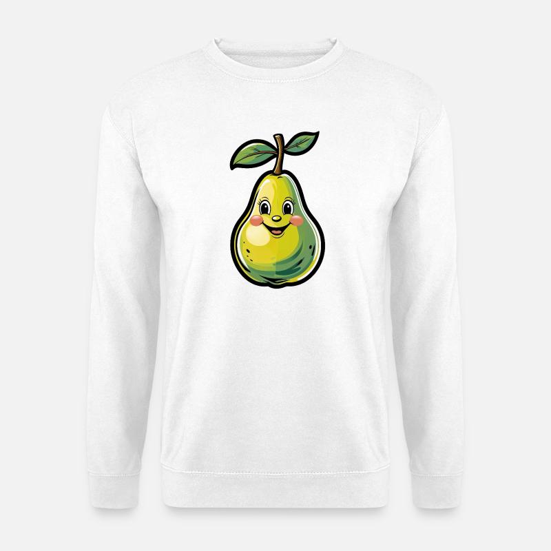Fröhliche Birne Cartoon - Unisex Pullover - Weiß