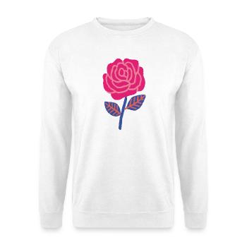 Ruby rose with blue leaves - Unisex Sweatshirt - white - Front