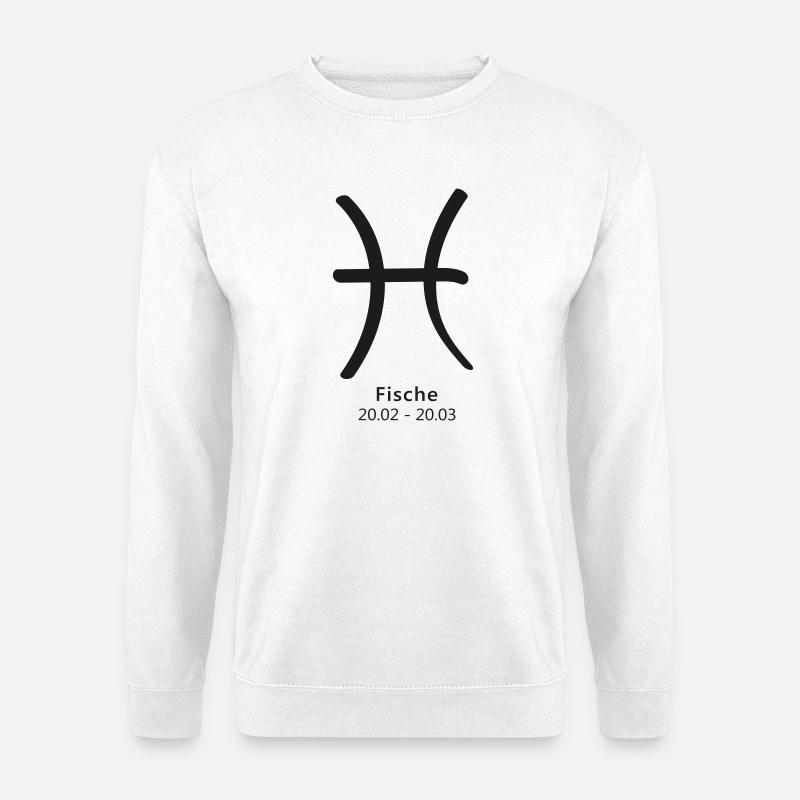 Fische Symbol Sternzeichen 20.02–20.03 - Unisex Pullover - Weiß