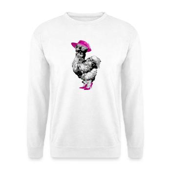 Hühner Fans -  Hahn - Gockel - Seidenhuhn - Bio - Unisex Pullover - Weiß - Vorne