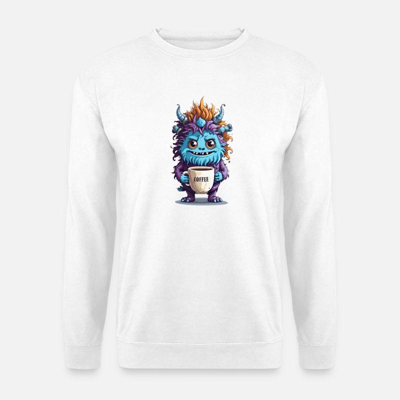 Kaffeemonster  - Koffein Zombie - Morgenmuffel - Unisex Pullover - Weiß