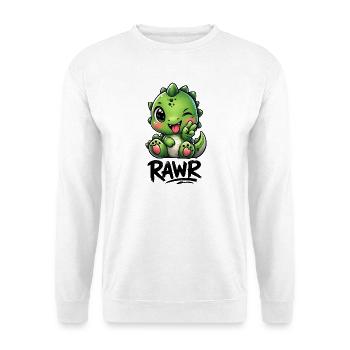 Süßer T-Rex Dinosaurier Cartoon Cool Roar Peace - Unisex Pullover - Weiß - Vorne