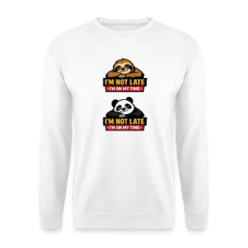 Not too late – Sloth sense of time - Unisex Sweatshirt - white - Front