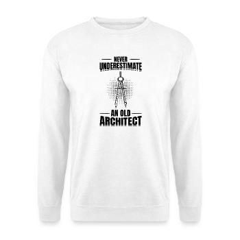 Grand-père architecte - Sweat-shirt Unisexe - blanc - Devant