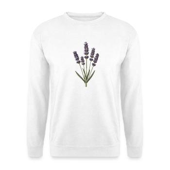 Lavendel-Botanische Gravur - Unisex Pullover - Weiß - Vorne