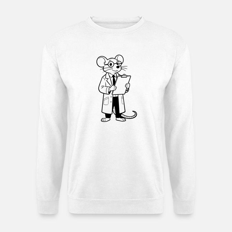 scientist mouse - Unisex Sweatshirt - white