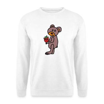L’Ours Enfant Fraise de Teddy - Sweat-shirt Unisexe - blanc - Devant