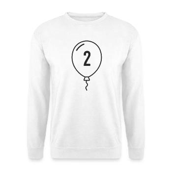 Balloon Number 2 – Birthday & Party Design - Unisex Sweatshirt - white - Front