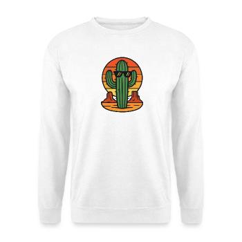 Sunset cactus with sunglasses - Unisex Sweatshirt - white - Front
