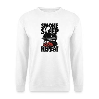 Smoke Sleep Repeat BBQ Design - Unisex Sweatshirt - white - Front