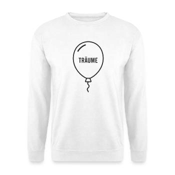 Luftballon „Träume“ – Inspirierendes Symbol Design - Unisex Pullover - Weiß - Vorne