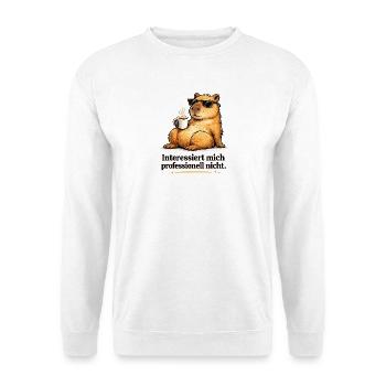 Sonnenbrillen-Meerkat mit Kaffee - Unisex Pullover - Weiß - Vorne