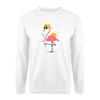 Design d’été flamant – Ambiance tropicale - Sweat-shirt Unisexe - blanc - Devant