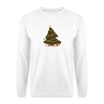 Sapin de Noël avec guirlandes lumineuses - Sweat-shirt Unisexe - blanc - Devant