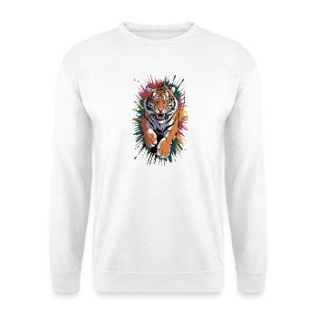 Majestätische Tiger Wildtierkunst - Unisex Pullover - Weiß - Vorne
