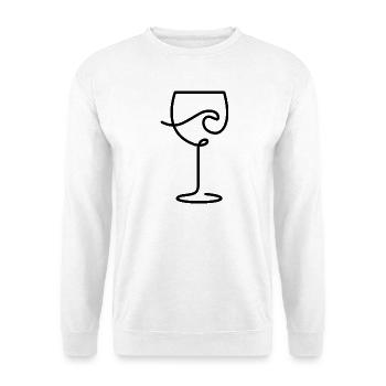 Wine glass for wine lovers and time-out - Unisex Sweatshirt - white - Front
