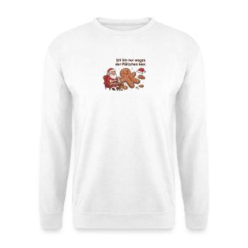 Weihnachtsplätzchen mit Santa - Unisex Pullover - Weiß - Vorne - Alina (178cm) & Michal (187cm)