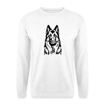 Belgian Tervueren Portrait Hunde Hund Wilsigns - Unisex Pullover - Weiß - Vorne - Alina (178cm) & Michal (187cm)