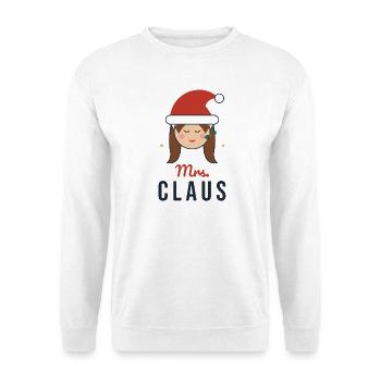Mrs. Claus – Passende Paare Weihnachten - Unisex Pullover - Weiß - Vorne - Alina (178cm) & Michal (187cm)
