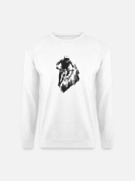 Mountainbike Downhill Fahrer MTB Freeride Geschenk - Unisex Pullover - Weiß