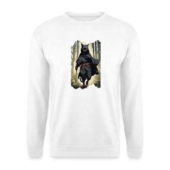 warrior_cat - Unisex Pullover - Weiß - Vorne - Alina (178cm) & Michal (187cm)