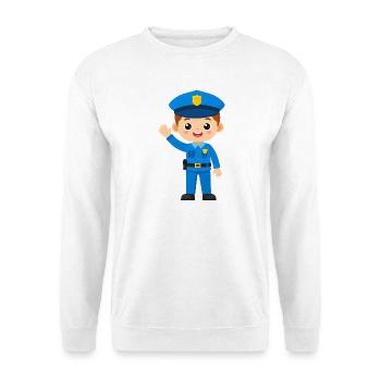 Kawaii Polizist Junge Polizei Kinder T-Shirt - Unisex Pullover - Weiß - Vorne - Alina (178cm) & Michal (187cm)