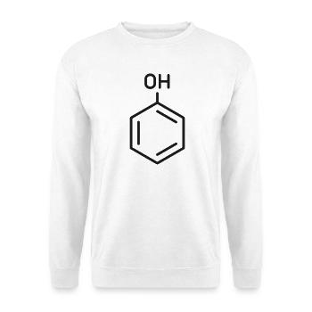 Phenol-Molekül-Linien-Symbol - Unisex Pullover - Weiß - Vorne - Alina (178cm) & Michal (187cm)