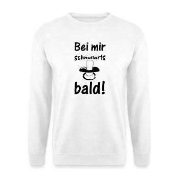 Schnuller Baby Kind Geburt Schwanger Geschenk - Unisex Pullover - Weiß - Vorne