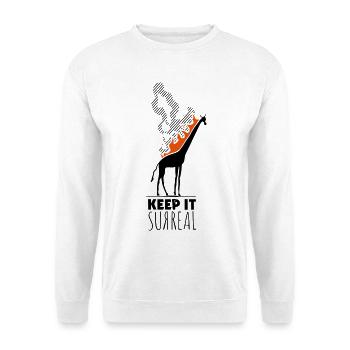 Surreale Giraffe – Keep it Surreal für Kunstfans - Unisex Pullover - Weiß - Vorne