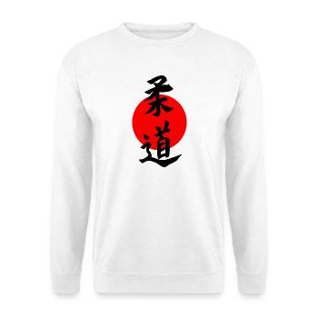 Kanji de judo noir avec soleil japonais rouge - Sweat-shirt Unisexe - blanc - Devant